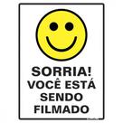 Placa Sinalizacao Poliestireno 15X20 ''Sorria Voce Esta Sendo Filmado'' 220Aj
