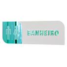Placa sinalização porta ACM e acrílico banheiro 30x10cm
