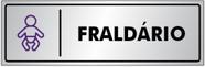 Placa Sinalização Portas / Paredes FRALDÁRIO em Alumínio de 25x8cm
