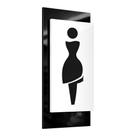Placa Sinalização Premium Porta Banheiro WC Feminino ACM