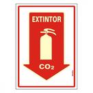 Placa Sinalizacao Pvc 20X30 ''Extintor Co2'' Fluorescente 250Bs