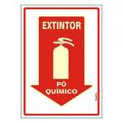 Placa Sinalizacao Pvc 20X30 ''Extintor Po Quimico'' Fluorescente 250Br