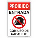 Placa Sinalizacao Pvc 20X30 ''Proibido Uso De Capacete'' 250Sp