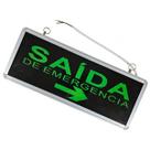 Placa Sinalizaçao Saida de Emergencia Dupla Face Led Bateria Recarregavel Seta Bombeiro Iluminaçao