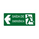 Placa Sinalização Saída Emergência Esquerda Escola 30x13 cm Placa Sinalização Saída Emergência Esquerda Escola 30x13 cm