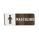 Placa Sinalização Sanitário Empresa Madeira Masculino Porta