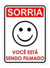 Placa sinalização sorria voce esta sendo filmado 15x20