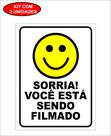 Placa Sinalização Sorria Você Está Sendo Filmado 20x15cm