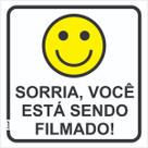 Placa Sinalização Sorria Você Está Sendo Filmado Monitoramento por câmeras