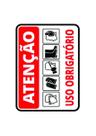 Placa sinalização uso obrigatório de epis 20x30