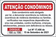 Placa Sinalização Violência Doméstica Condomínio 30x20cm