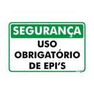 Placa Sinalizadora 200x 300mm SEGURANCA USO OBRIGATORIO DE EPIS PR1025 ENCARTALE