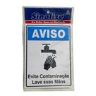 Placa Sinalize Evite Contaminação, Lave Suas Mãos 20x15cm Placa Sinalize Evite Contaminação, Lave Suas Mãos 20x15cm
