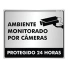 Placa Sistema De Alarme E Monitoramento em Alumínio de 25x20cm Placa Sistema De Alarme E Monitoramento em Alumínio de 25x20cm