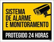 Placa Sistema De Alarme E Monitoramento Protegido (27X35)