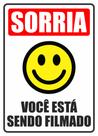 Placa Sorria Você está sendo filmado 18x25 cm Placa Sorria Você está sendo filmado 18x25 cm