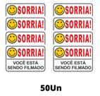 Placa Sorria Você Está Sendo Filmado Tam 15x10 - 50un Placa Sorria Você Está Sendo Filmado Tam 15x10 - 50un