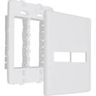 Placa Steck Linha Stella Branca 4X4 - 1 Modulo + 1 Modulo Horizontal Com Suporte 9772
