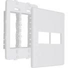 Placa Steck Linha Stella Branca 4X4 - 2 Modulos + 2 Modulos Horizontais Com Suporte 9974 Placa Steck Linha Stella Branca 4X4 - 2 Modulos + 2 Modulos Horizontais Com Suporte 9974