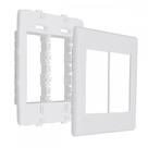 Placa Steck Linha Stella Branca 4X4 - 3 Modulos + 3 Modulos Horizontais Com Suporte 9072