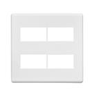 Placa stella steck 4x4 2+2 modulos horiz.c/suporte branco