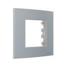 Placa + Suporte p/ Embutir Moveis 80x80 mm Cinza Sleek