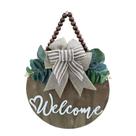 Placa suspensa de madeira CondorPasea 3D Welcome 30cm para porta frontal