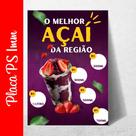 Placa Tabela preço Açaí Ref: 3 SEM PERSONALIZAÇÃO Não mancha / desbota Sol e chuva