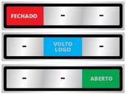 Placa Trilho Porta - Fechado - Volto Logo - Aberto - 30x7cm