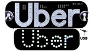 Placa Uber Letreiro Luminoso Led Com Botão Liga/desliga - HG-UBER
