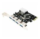 Placa USB 3.0 Dex DP-43 PCI-E 4 Portas 5Gbps Conector Molex Para Não Sobrecarregar a Placa Mãe PC