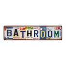 Placa Vintage Bathroom Metal Latin 40x10cm MTSigns