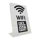 Placa Wifi Display Qr Code Acrílico Transparente e Preto Enfeite Balcão Restaurante