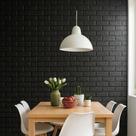 Placas 3D Tijolinho Preto Auto Parede Decoração Piso Cerâmica Adesivo Espuma Revestimento