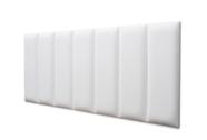 Placas Cabeceira Modulada Adesiva Casal Estofada Sintético Branco - 140cm x 60cm Kit 7 Placas