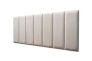 Placas Cabeceira Modulada Adesiva Casal Estofada Suede Off White - 140cm x 60cm Kit 7 Placas
