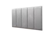 Placas Cabeceira Modulada Adesiva Solteiro Estofada Suede Cinza - 100cm x 60cm Kit 5 Placas