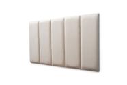 Placas Cabeceira Modulada Adesiva Solteiro Estofada Suede Off White - 100cm x 60cm Kit 5 Placas