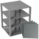 Placas de base Strictly Briks Large Classic Empilháveis Cinza x4