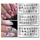 Placas de Carimbo para Unhas JUNPU 3pcs Conjunto Sereia e Flamingo 12x6cm Placas de Carimbo para Unhas JUNPU 3pcs Conjunto Sereia e Flamingo 12x6cm