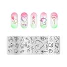 Placas De Estampagem Para Unhas Com Design De Flores De Rosas E Corações Para O Dia Dos Namorados,