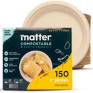 Placas de fibra premium compostáveis Matter 23 cm, pacote 150