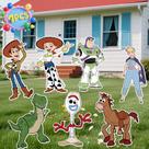 Placas de Jardim ANCOSJOY Tema Toy Story 7 Peças para Festa ao Ar Livre