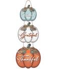 Placas de parede ARTDMT Pumpkin Decor Grateful Thankful Blessed x3