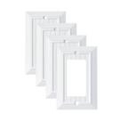 Placas de parede de fibra de bambu Funkiim, 1 gangue, branco, pacote com 4