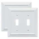 Placas de parede de fibra de bambu FunKiim 2 Gang Pure White 2PK