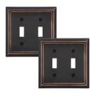 Placas de parede DEWENWILS Double Toggle Aged Bronze, pacote com 2