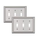 Placas de parede DEWENWILS Triple Toggle Brushed Nickel Metal x2