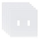Placas de parede ELEGRP 2-Gang Screwless Toggle brancas de tamanho médio (pacote com 5) Placas de parede ELEGRP 2-Gang Screwless Toggle brancas de tamanho médio (pacote com 5)