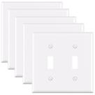 Placas de parede ELEGRP 2-Gang Toggle Switch Inbreakable White